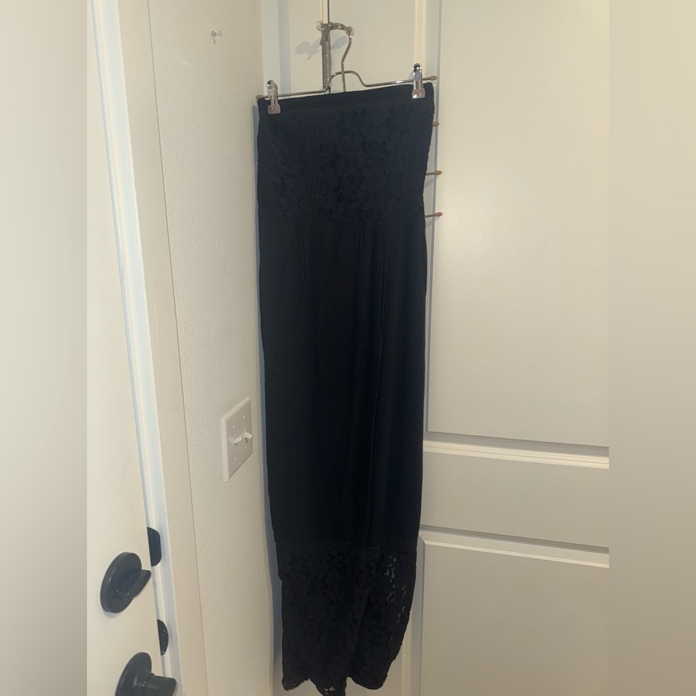 Abercrombie & Fitch Navy Lace Strapless Long Beachy Dress